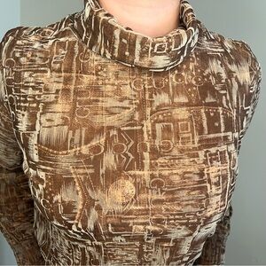 Brown Turtleneck Crop Top